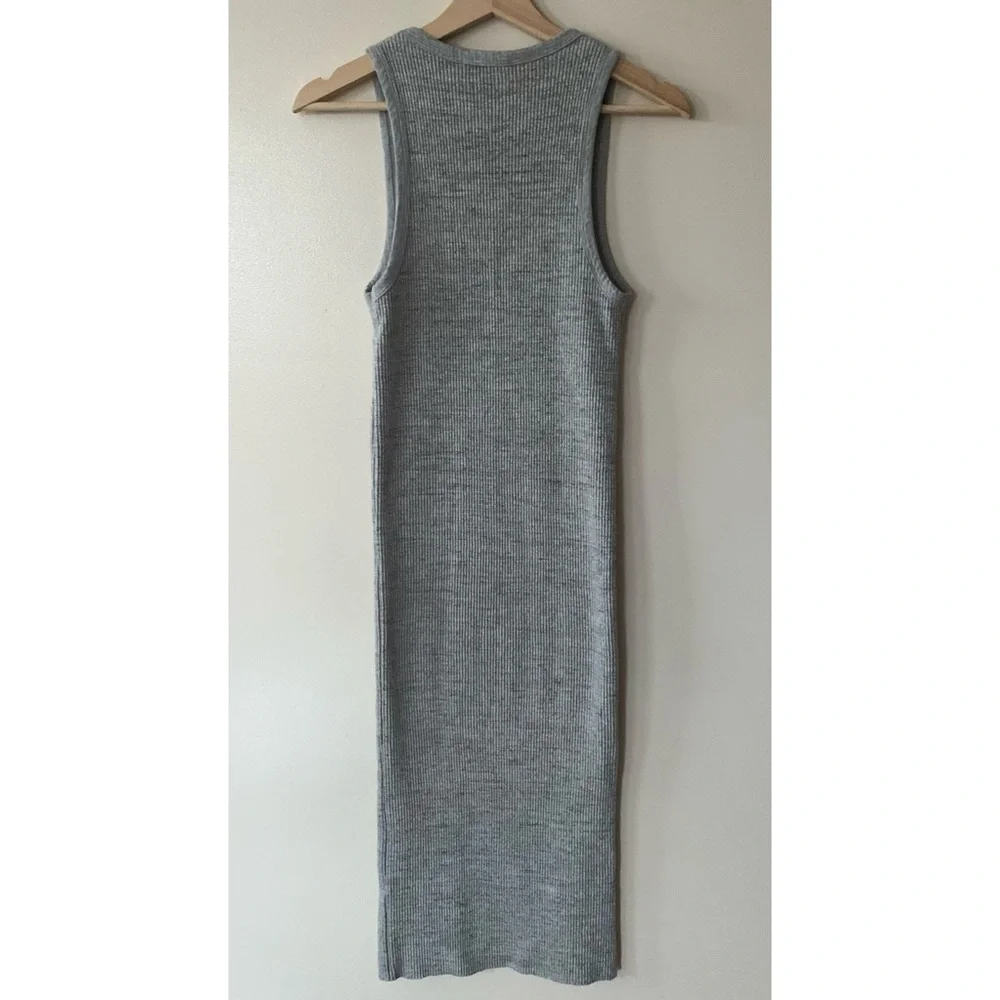 Standard James Perse • 1 (S) • Ribbed V-Neck Midi Sweater Tank Dress Grey - Picture 3 of 4